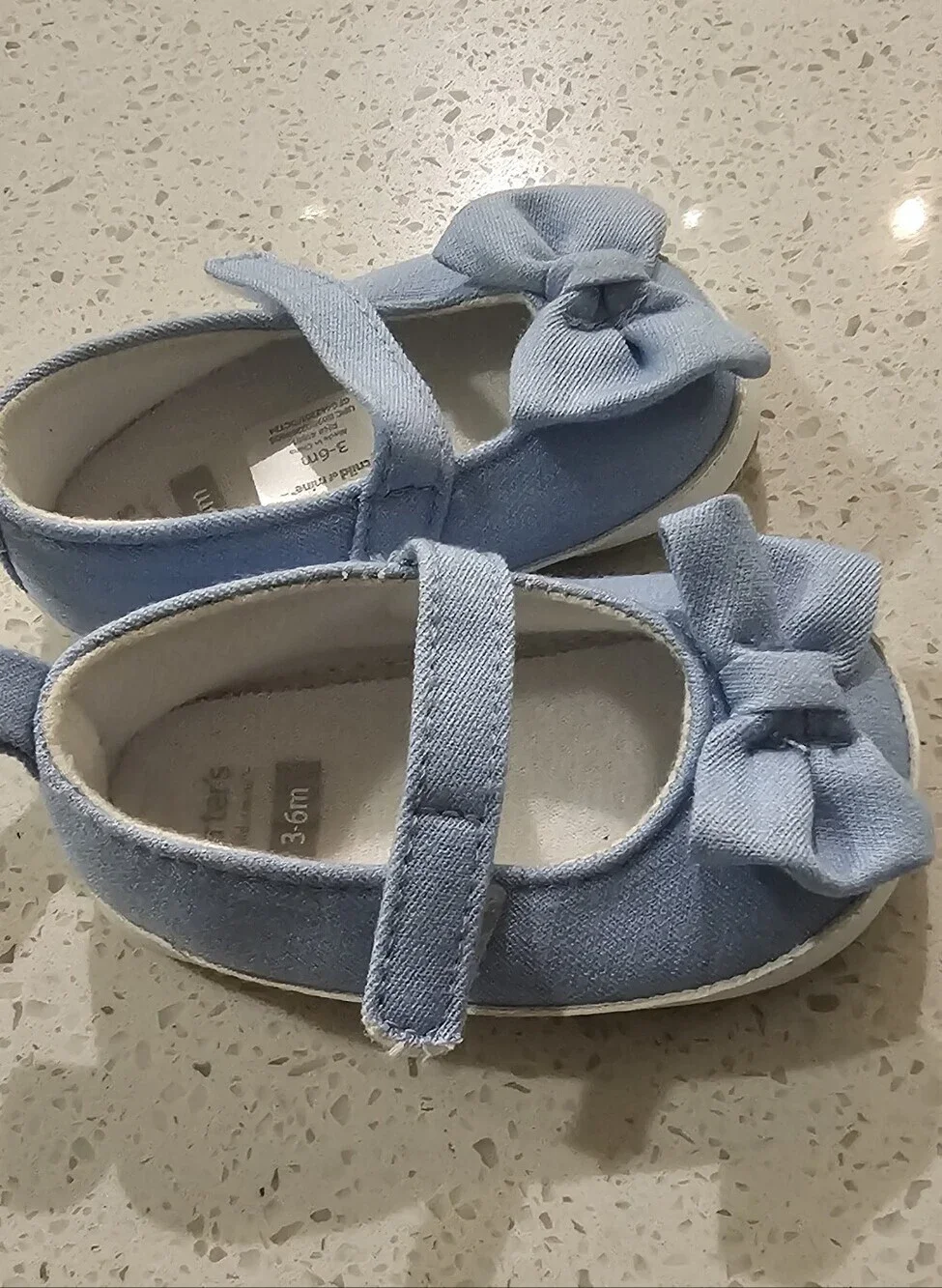 Carter's Light Blue Mary Jane with Bow3-6 Monthe